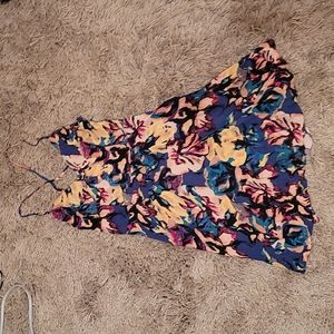 Floral S/P cross spaghetti strap dress